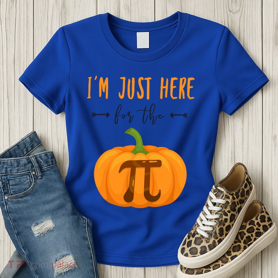 Im Just Here For The Pumpkin Pi Halloween Pumpkin Pie Cute Gift Womens T-Shirt