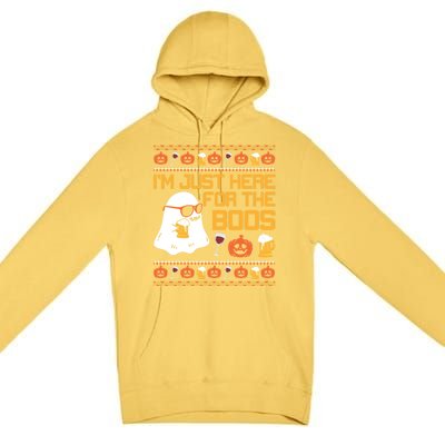 Im Just Here For The Boos Halloween Ugly Sweater Gift Premium Pullover Hoodie