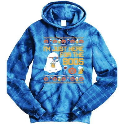 Im Just Here For The Boos Halloween Ugly Sweater Gift Tie Dye Hoodie