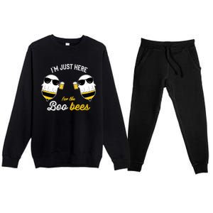 IM Just Here For The Boo Bees Halloween Funny Premium Crewneck Sweatsuit Set