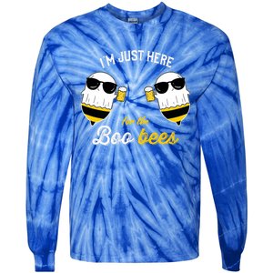 IM Just Here For The Boo Bees Halloween Funny Tie-Dye Long Sleeve Shirt