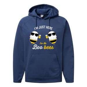 IM Just Here For The Boo Bees Halloween Funny Performance Fleece Hoodie