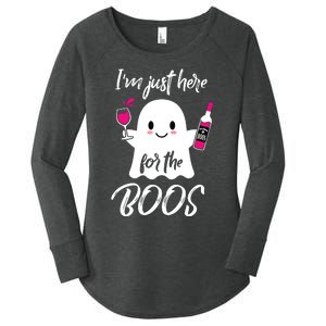 IM Just Here For The Boos Wine Funny Halloween Women's Perfect Tri Tunic Long Sleeve Shirt