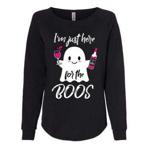 IM Just Here For The Boos Wine Funny Halloween Womens California Wash Sweatshirt