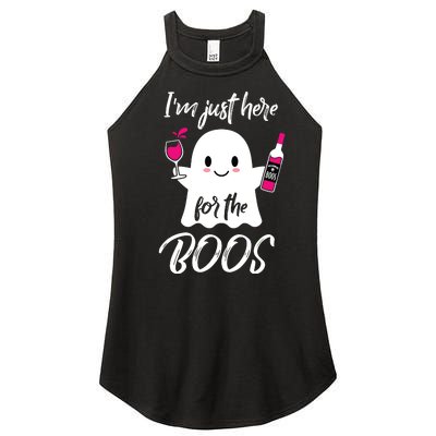 IM Just Here For The Boos Wine Funny Halloween Women's Perfect Tri Rocker Tank