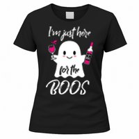 IM Just Here For The Boos Wine Funny Halloween Women's T-Shirt