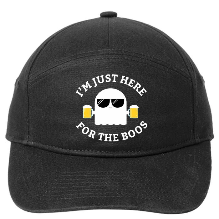 Im Just Here For The Boos Funny Halloween Beer 7-Panel Snapback Hat