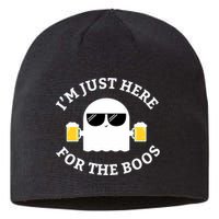 Im Just Here For The Boos Funny Halloween Beer Sustainable Beanie