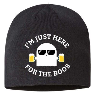 Im Just Here For The Boos Funny Halloween Beer Sustainable Beanie