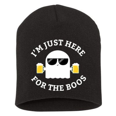 Im Just Here For The Boos Funny Halloween Beer Short Acrylic Beanie