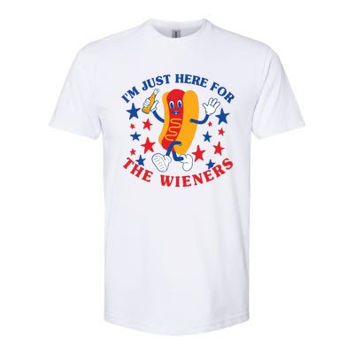 IM Just Here For The Wieners 4th Of July Patriotic Bbq Softstyle® CVC T-Shirt