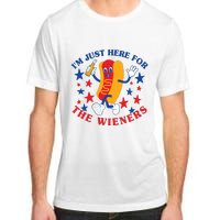 IM Just Here For The Wieners 4th Of July Patriotic Bbq Adult ChromaSoft Performance T-Shirt