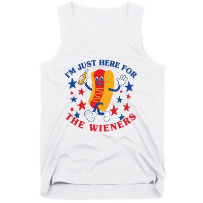 IM Just Here For The Wieners 4th Of July Patriotic Bbq Tank Top