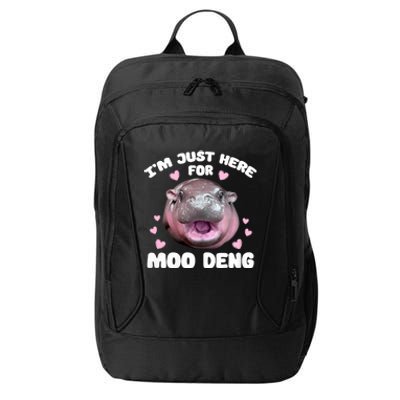 IM Just Here For Moo Deng Cute Baby Hippo Bouncy Souvenir City Backpack