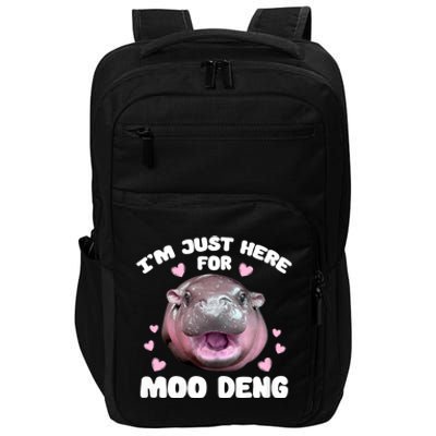 IM Just Here For Moo Deng Cute Baby Hippo Bouncy Souvenir Impact Tech Backpack