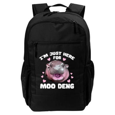 IM Just Here For Moo Deng Cute Baby Hippo Bouncy Souvenir Daily Commute Backpack