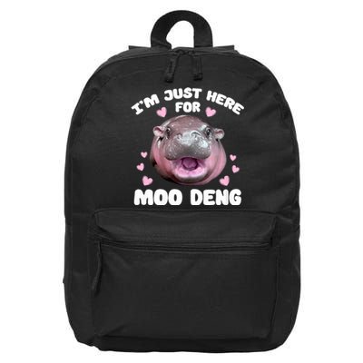 IM Just Here For Moo Deng Cute Baby Hippo Bouncy Souvenir 16 in Basic Backpack