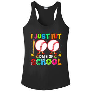 I Just Hit 100 Days Of School Baseball 100th Day Boy Girl Ladies PosiCharge Competitor Racerback Tank