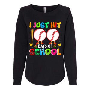 I Just Hit 100 Days Of School Baseball 100th Day Boy Girl Womens California Wash Sweatshirt