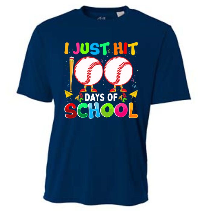 I Just Hit 100 Days Of School Baseball 100th Day Boy Girl Cooling Performance Crew T-Shirt