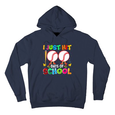 I Just Hit 100 Days Of School Baseball 100th Day Boy Girl Hoodie