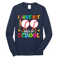 I Just Hit 100 Days Of School Baseball 100th Day Boy Girl Long Sleeve Shirt