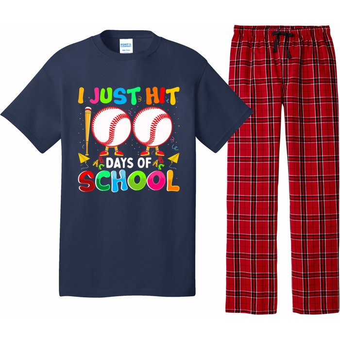 I Just Hit 100 Days Of School Baseball 100th Day Boy Girl Pajama Set