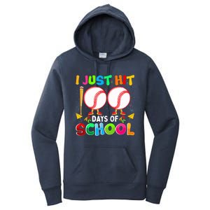 I Just Hit 100 Days Of School Baseball 100th Day Boy Girl Women's Pullover Hoodie