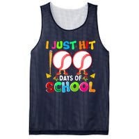 I Just Hit 100 Days Of School Baseball 100th Day Boy Girl Mesh Reversible Basketball Jersey Tank