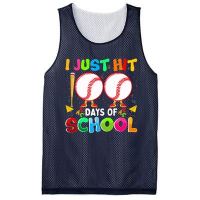 I Just Hit 100 Days Of School Baseball 100th Day Boy Girl Mesh Reversible Basketball Jersey Tank