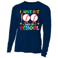 I Just Hit 100 Days Of School Baseball 100th Day Boy Girl Cooling Performance Long Sleeve Crew