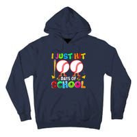 I Just Hit 100 Days Of School Baseball 100th Day Boy Girl Tall Hoodie