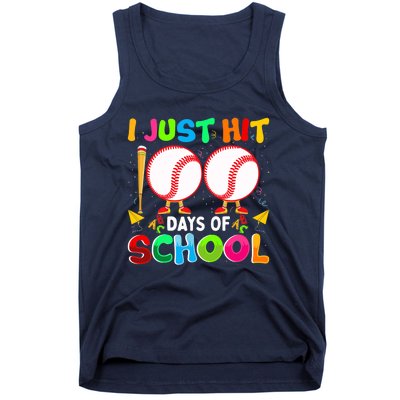 I Just Hit 100 Days Of School Baseball 100th Day Boy Girl Tank Top