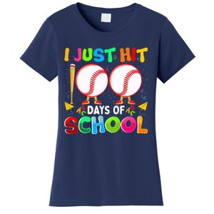 I Just Hit 100 Days Of School Baseball 100th Day Boy Girl Women's T-Shirt