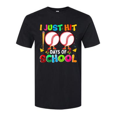 I Just Hit 100 Days Of School Baseball 100th Day Boy Girl Softstyle CVC T-Shirt