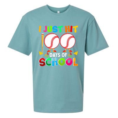 I Just Hit 100 Days Of School Baseball 100th Day Boy Girl Sueded Cloud Jersey T-Shirt