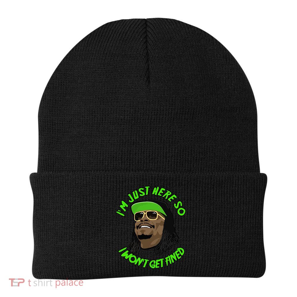 Im Just Here So I Wont Get Fined Gift Knit Cap Winter Beanie