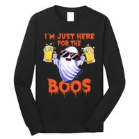 Im Just Here For The Boos Ghost Drinking Halloween Beer Long Sleeve Shirt