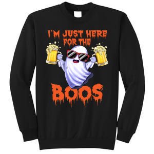 Im Just Here For The Boos Ghost Drinking Halloween Beer Sweatshirt