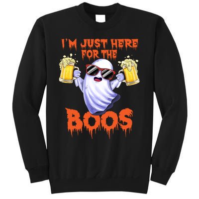 Im Just Here For The Boos Ghost Drinking Halloween Beer Sweatshirt