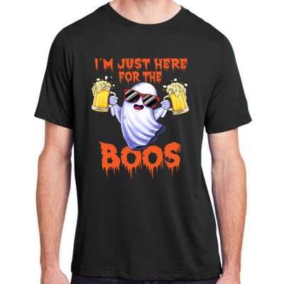 Im Just Here For The Boos Ghost Drinking Halloween Beer Adult ChromaSoft Performance T-Shirt