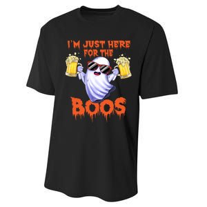 Im Just Here For The Boos Ghost Drinking Halloween Beer Performance Sprint T-Shirt