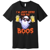 Im Just Here For The Boos Ghost Drinking Halloween Beer Premium T-Shirt