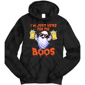 Im Just Here For The Boos Ghost Drinking Halloween Beer Tie Dye Hoodie