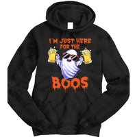 Im Just Here For The Boos Ghost Drinking Halloween Beer Tie Dye Hoodie