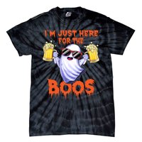 Im Just Here For The Boos Ghost Drinking Halloween Beer Tie-Dye T-Shirt