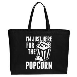 Im Just Here For The Popcorn Cotton Canvas Jumbo Tote