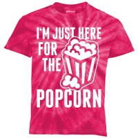 Im Just Here For The Popcorn Kids Tie-Dye T-Shirt