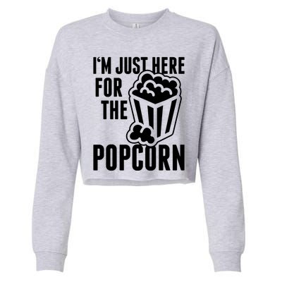 Im Just Here For The Popcorn Cropped Pullover Crew