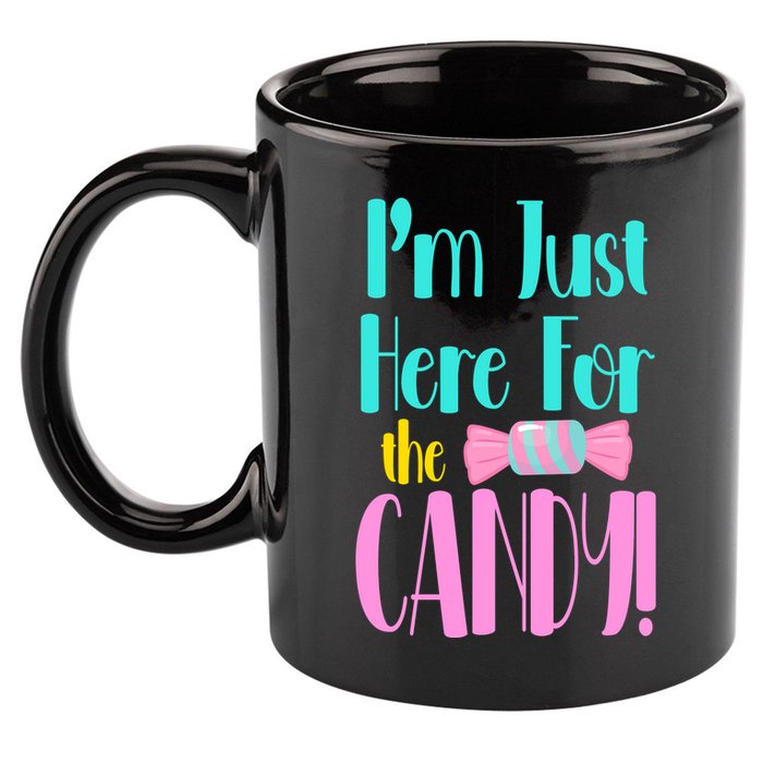 Im Just Here For The Candy Halloween 11oz C Handle Ceramic Mug